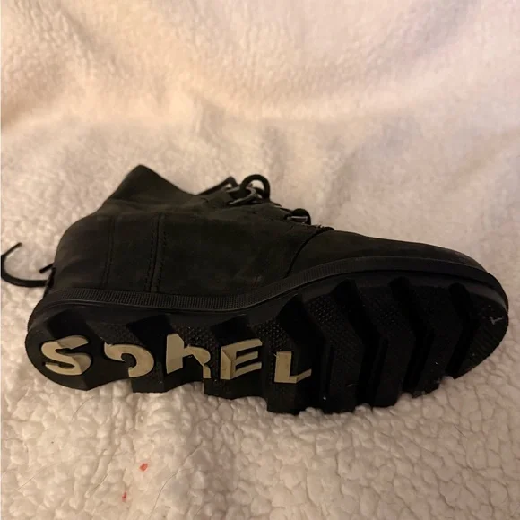 Sorel Women's Black Lace Up Wedge Boots - Picture 3 of 5
